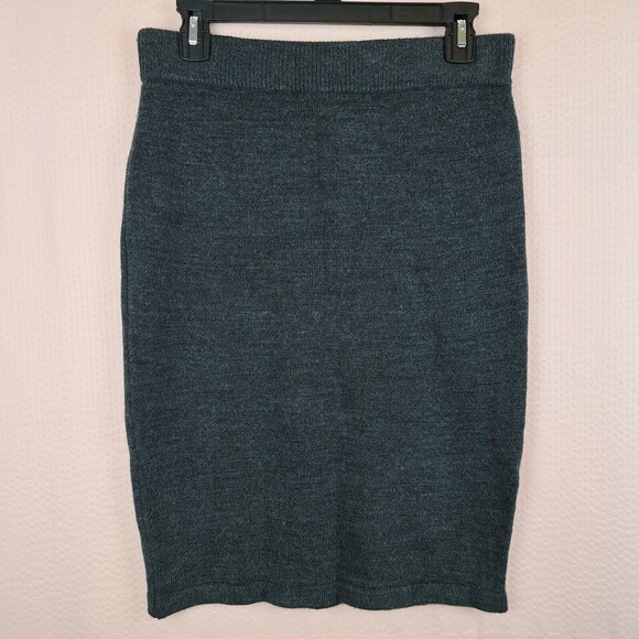 Dresses & Skirts - Vintage Partners Women Knit Gray Acrylic Skirt Soft Classic Elastic Size M